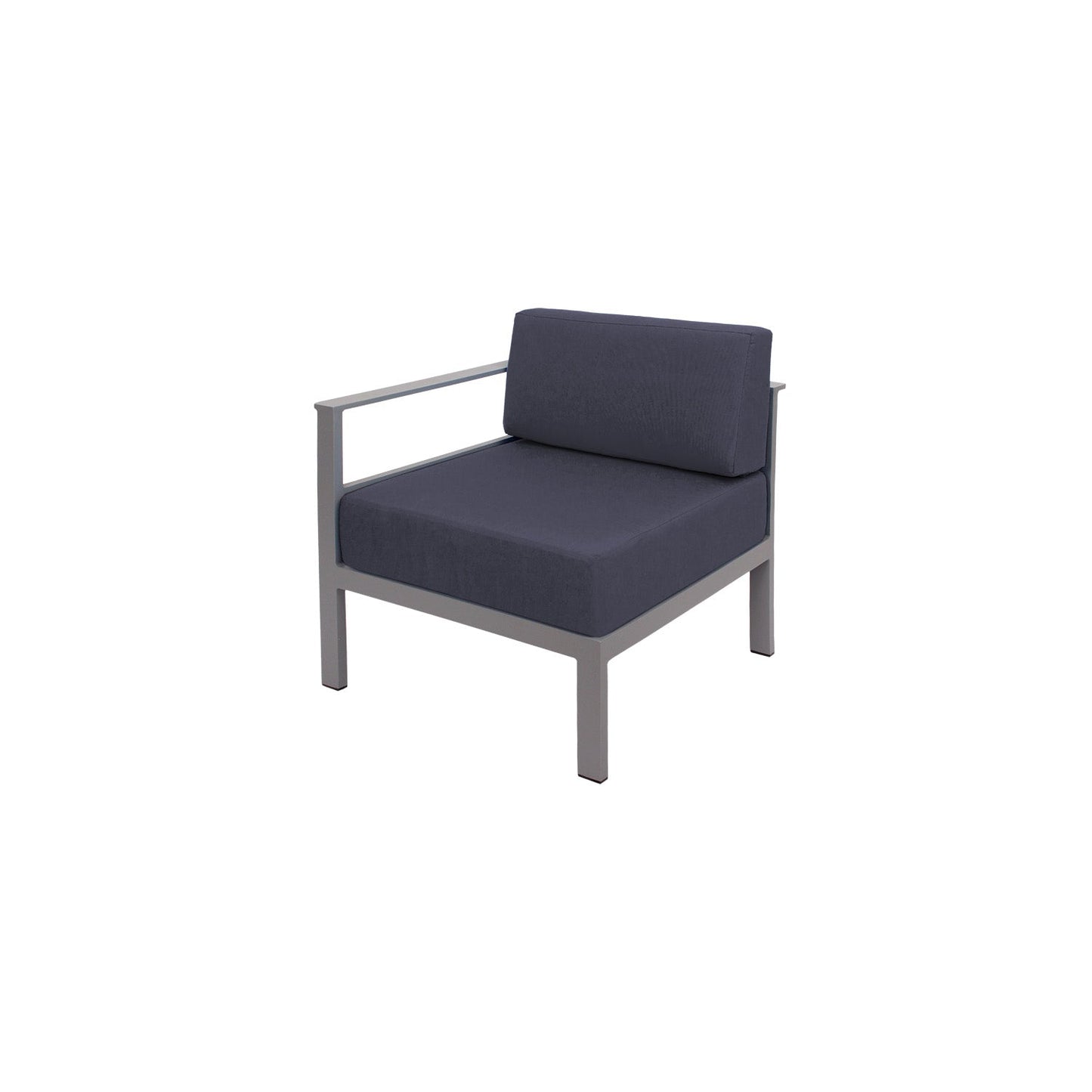 BFM Seating Belmar Right Arm Sofa Section with Sunbrella cushions, Soft Gray Frame (BFM - PH6101SG - R) - SchoolOutlet