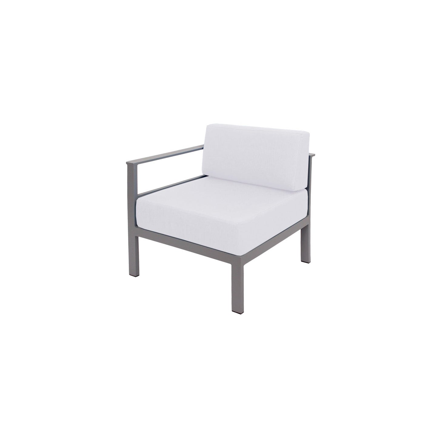 BFM Seating Belmar Right Arm Sofa Section with Sunbrella cushions, Soft Gray Frame (BFM - PH6101SG - R) - SchoolOutlet