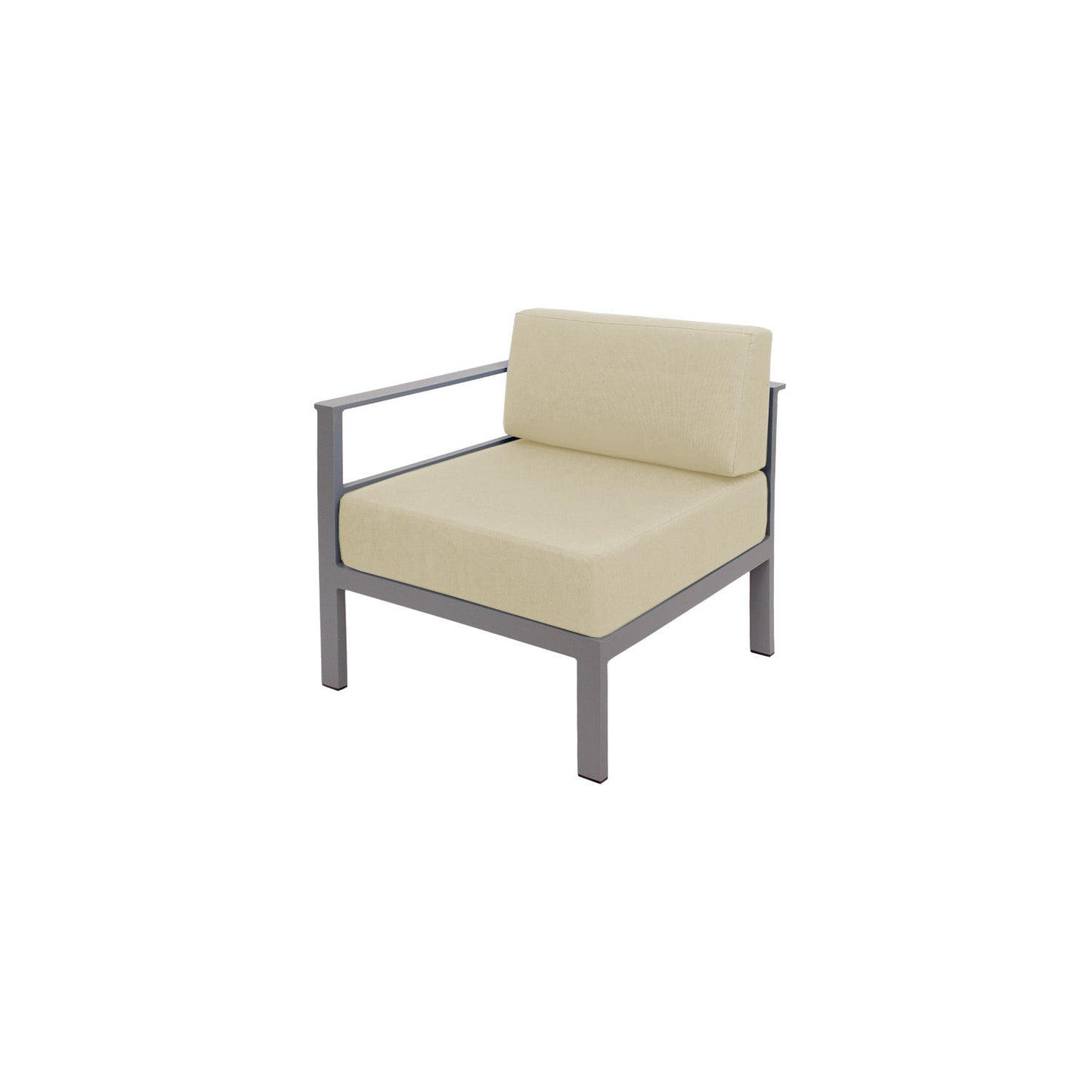 BFM Seating Belmar Right Arm Sofa Section with Sunbrella cushions, Soft Gray Frame (BFM - PH6101SG - R) - SchoolOutlet