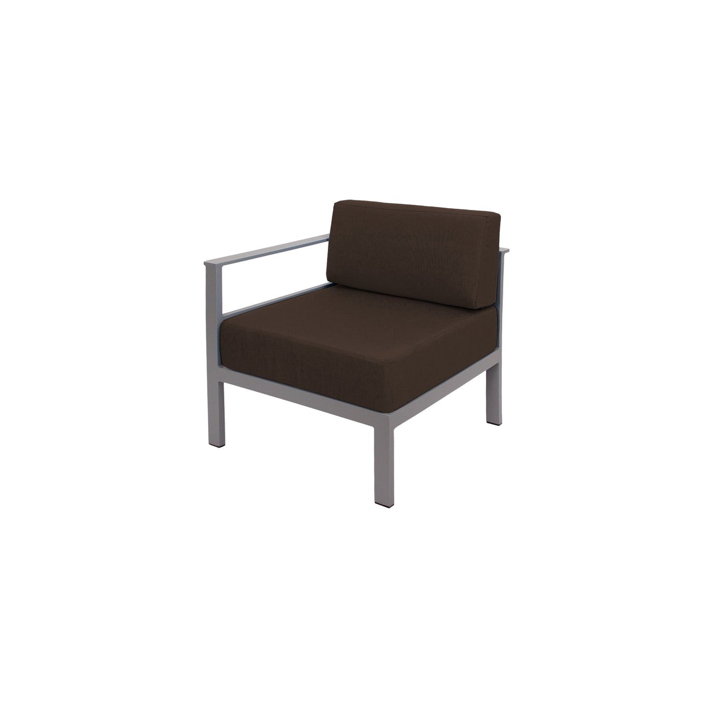 BFM Seating Belmar Right Arm Sofa Section with Sunbrella cushions, Soft Gray Frame (BFM - PH6101SG - R) - SchoolOutlet