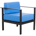 BFM Seating Belmar Armchair with Sunbrella cushions, Sand Black Frame (BFM - PH6102BL) - SchoolOutlet