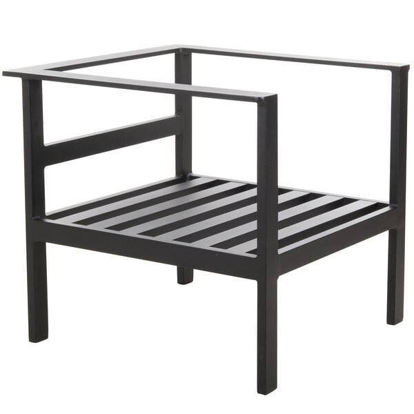 BFM Seating Belmar Armchair with Sunbrella cushions, Sand Black Frame (BFM - PH6102BL) - SchoolOutlet