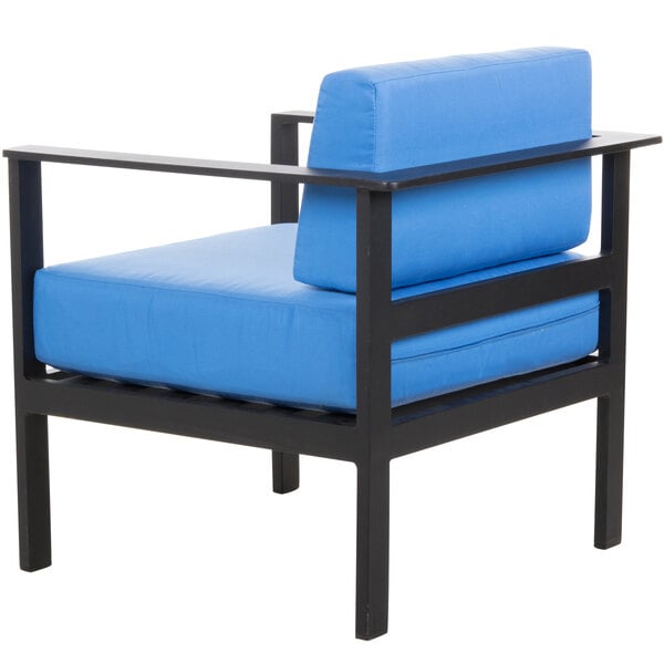 BFM Seating Belmar Armchair with Sunbrella cushions, Sand Black Frame (BFM - PH6102BL) - SchoolOutlet