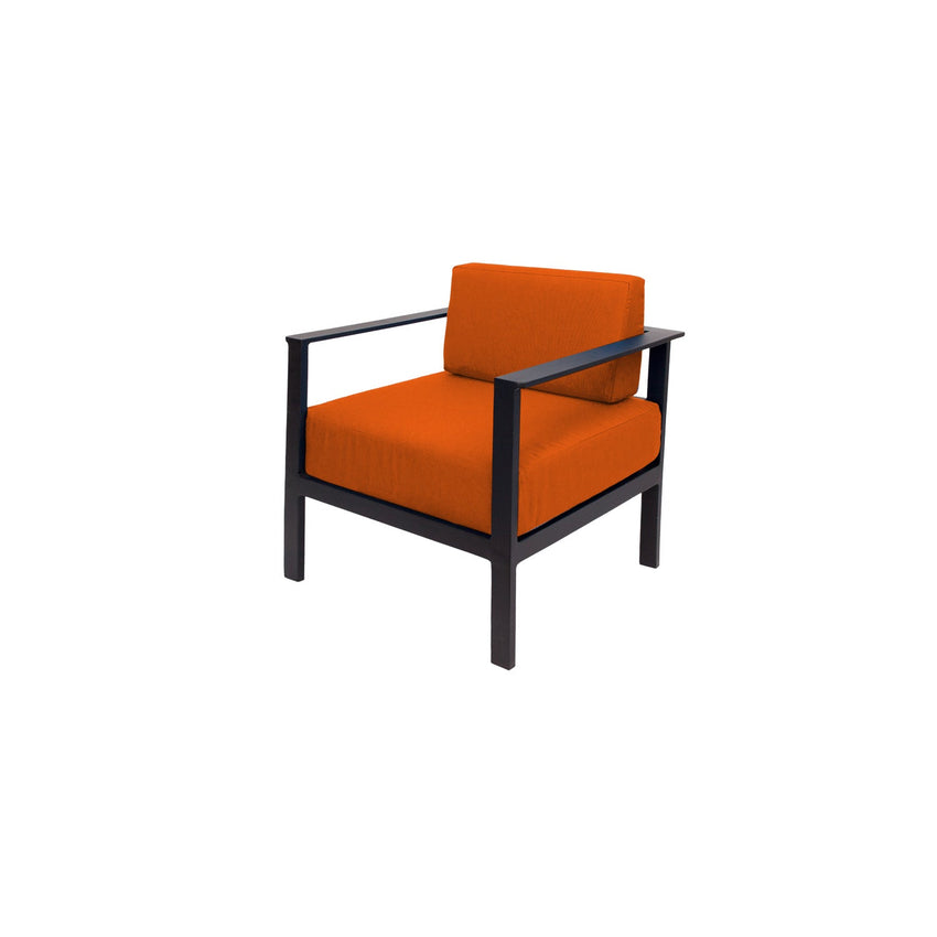 BFM Seating Belmar Armchair with Sunbrella cushions, Sand Black Frame (BFM - PH6102BL) - SchoolOutlet