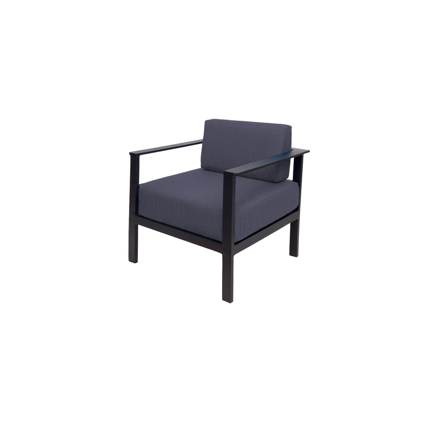 BFM Seating Belmar Armchair with Sunbrella cushions, Sand Black Frame (BFM - PH6102BL) - SchoolOutlet