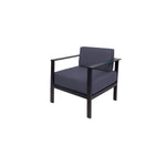 BFM Seating Belmar Armchair with Sunbrella cushions, Sand Black Frame (BFM - PH6102BL) - SchoolOutlet