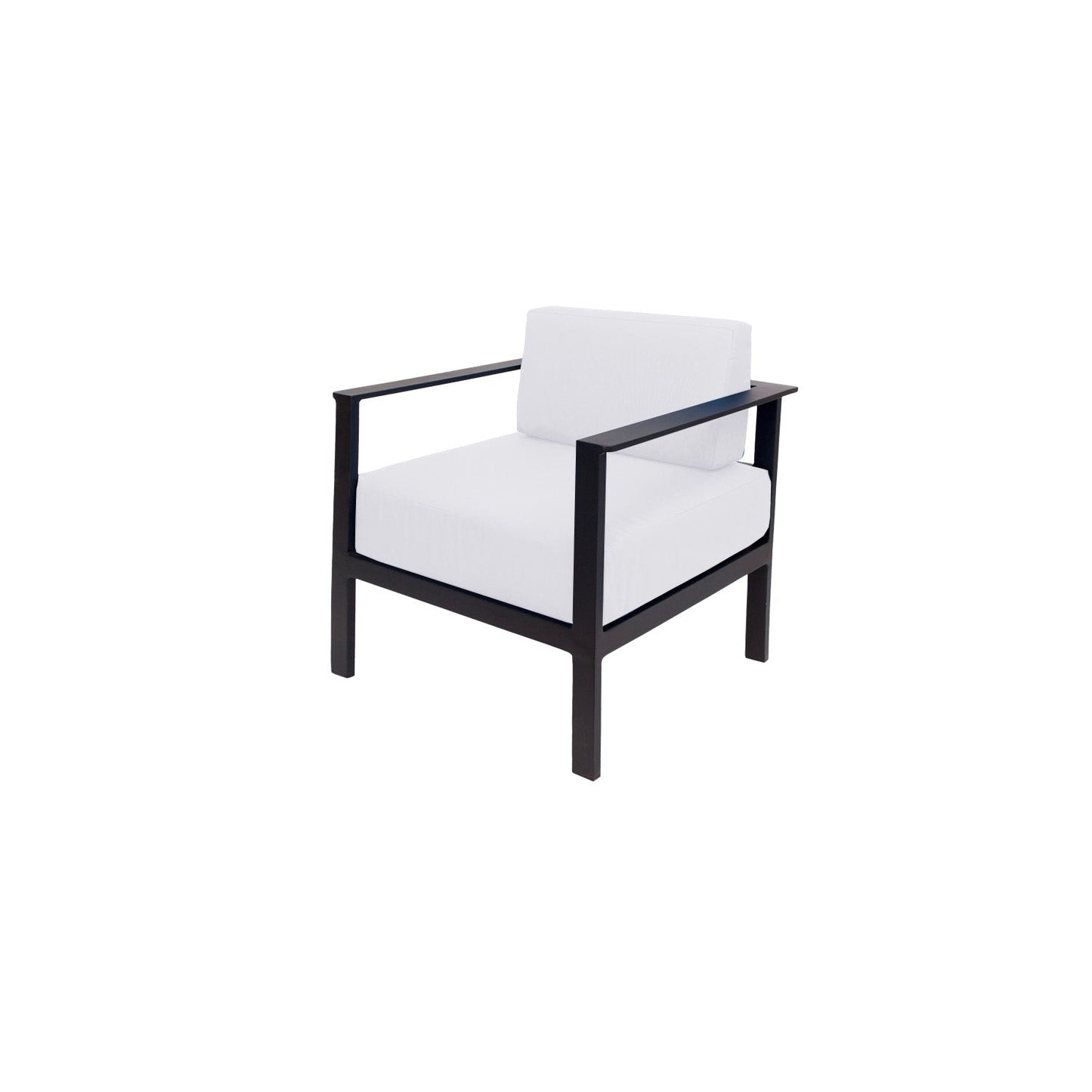 BFM Seating Belmar Armchair with Sunbrella cushions, Sand Black Frame (BFM - PH6102BL) - SchoolOutlet