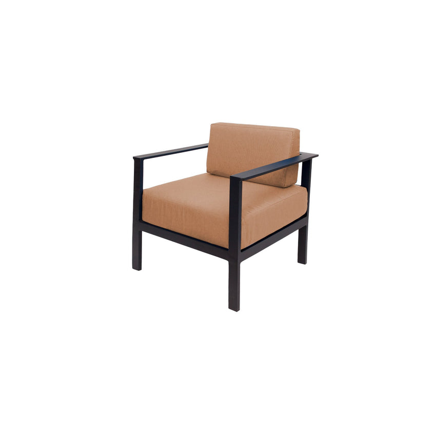 BFM Seating Belmar Armchair with Sunbrella cushions, Sand Black Frame (BFM - PH6102BL) - SchoolOutlet