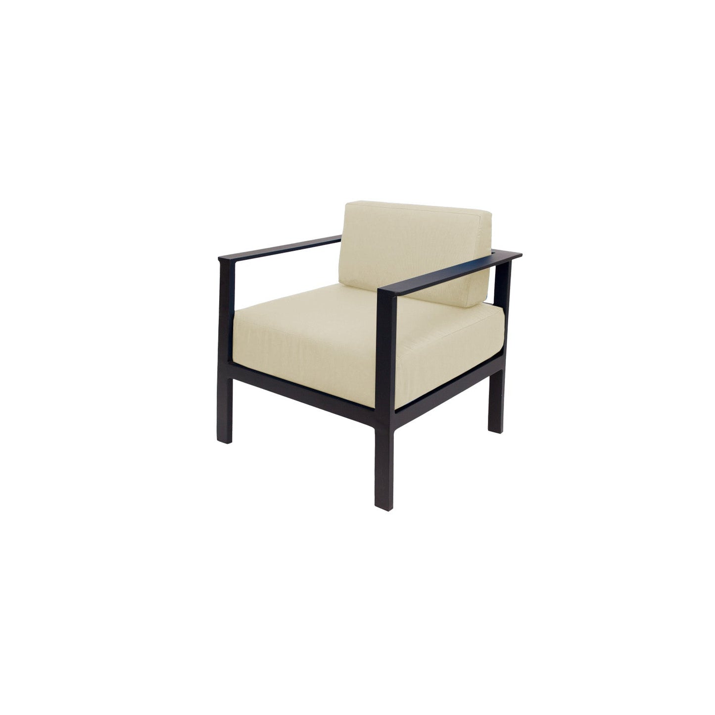 BFM Seating Belmar Armchair with Sunbrella cushions, Sand Black Frame (BFM - PH6102BL) - SchoolOutlet
