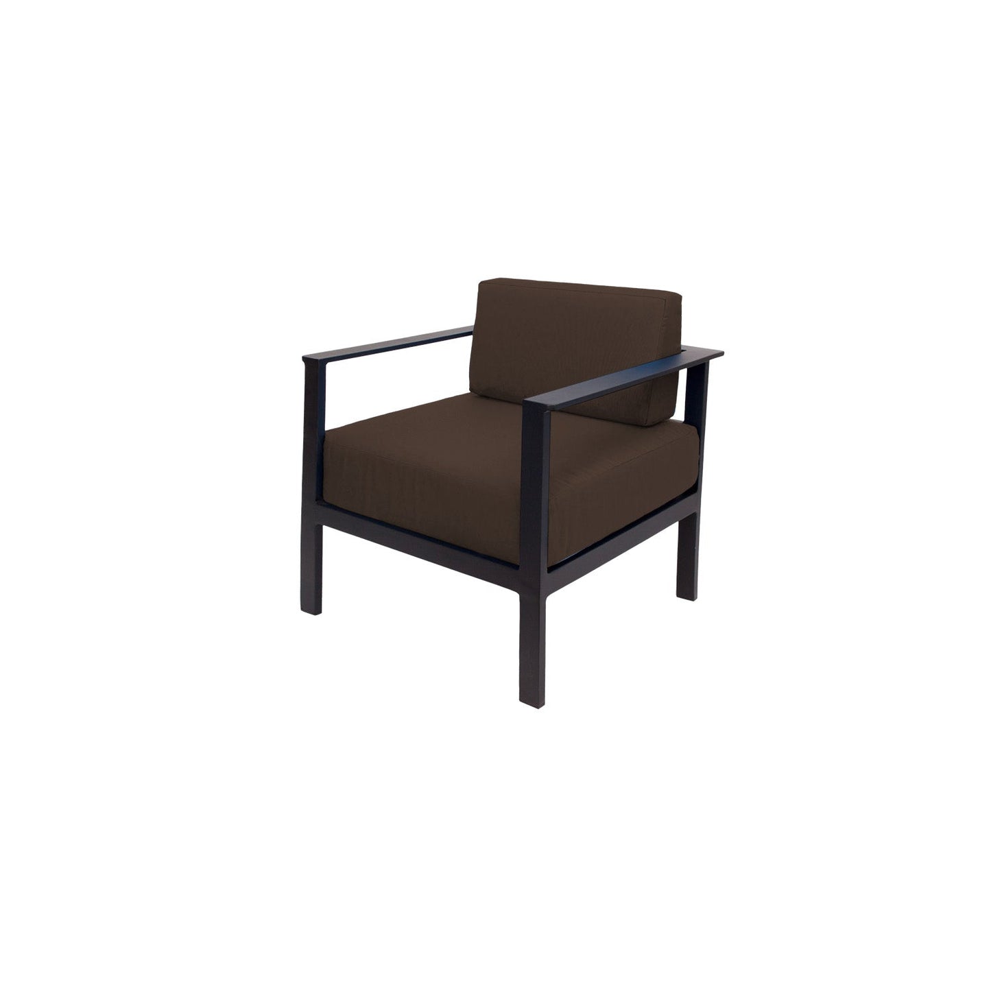 BFM Seating Belmar Armchair with Sunbrella cushions, Sand Black Frame (BFM - PH6102BL) - SchoolOutlet