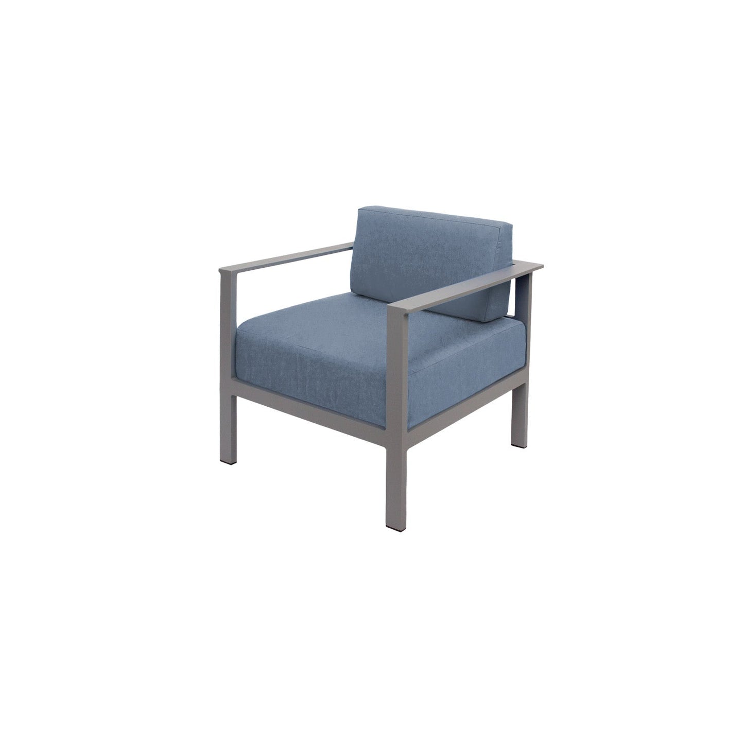 BFM Seating Belmar Armchair with Sunbrella cushions,Soft Gray Frame (BFM - PH6102SG) - SchoolOutlet