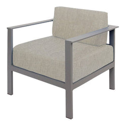 BFM Seating Belmar Armchair with Sunbrella cushions,Soft Gray Frame (BFM-PH6102SG)