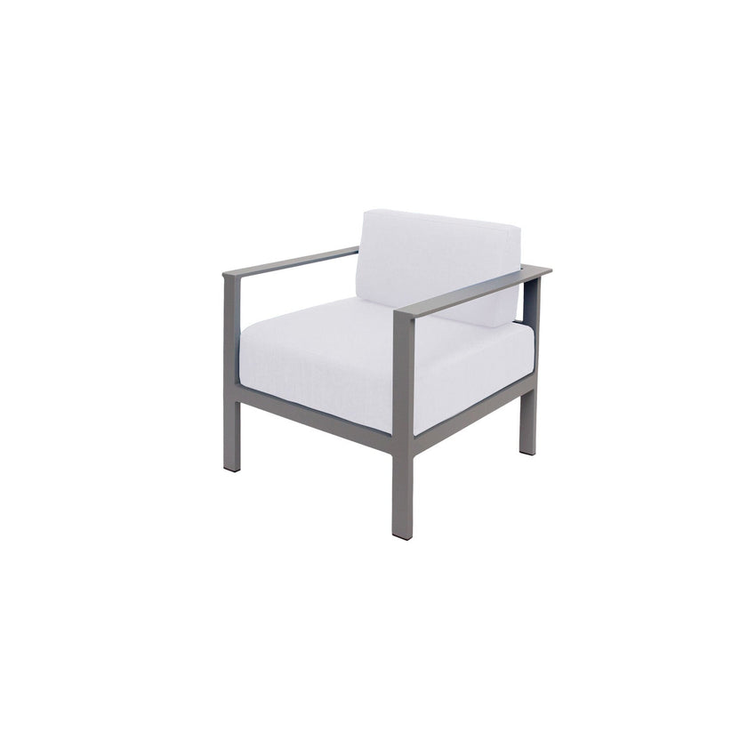 BFM Seating Belmar Armchair with Sunbrella cushions,Soft Gray Frame (BFM - PH6102SG) - SchoolOutlet