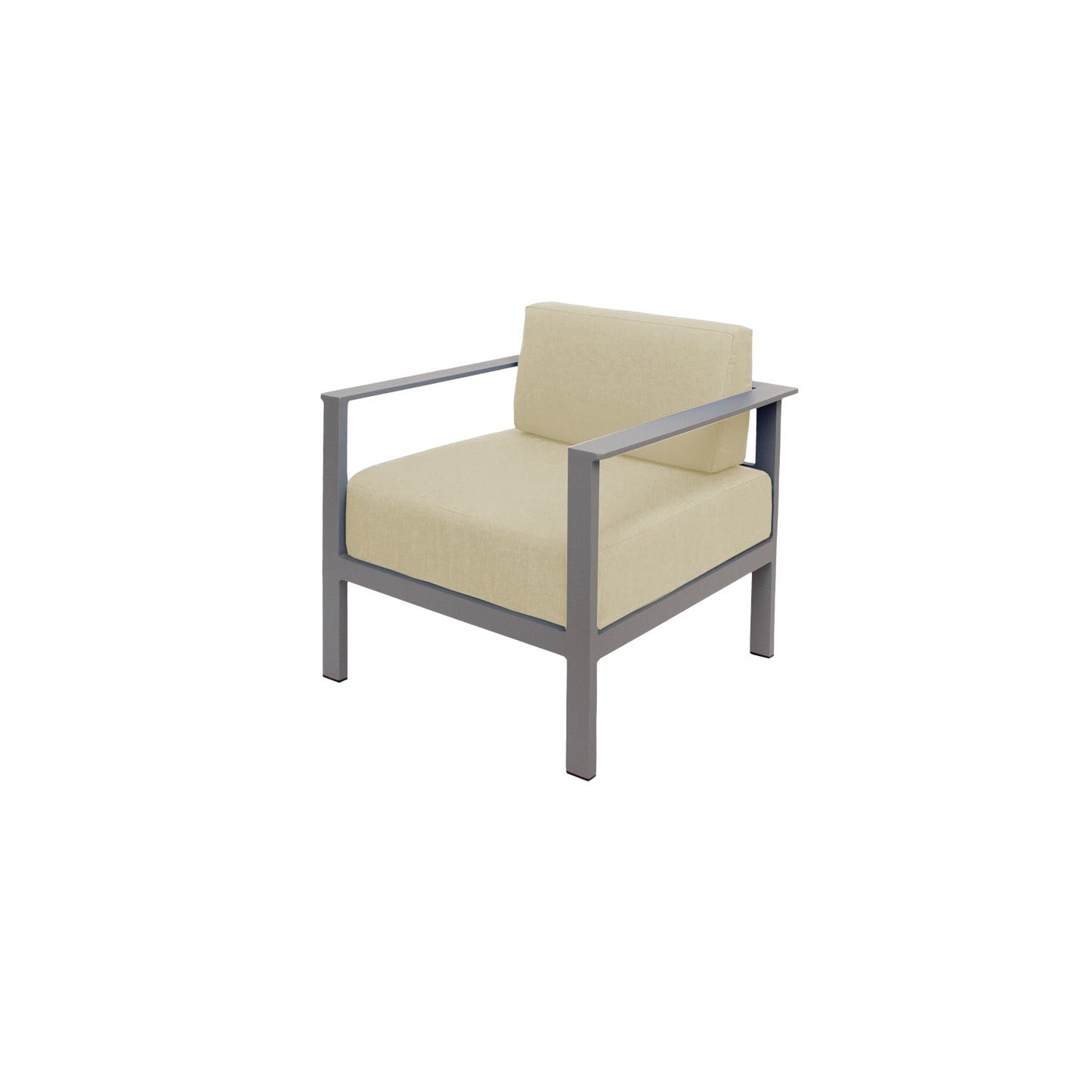 BFM Seating Belmar Armchair with Sunbrella cushions,Soft Gray Frame (BFM - PH6102SG) - SchoolOutlet