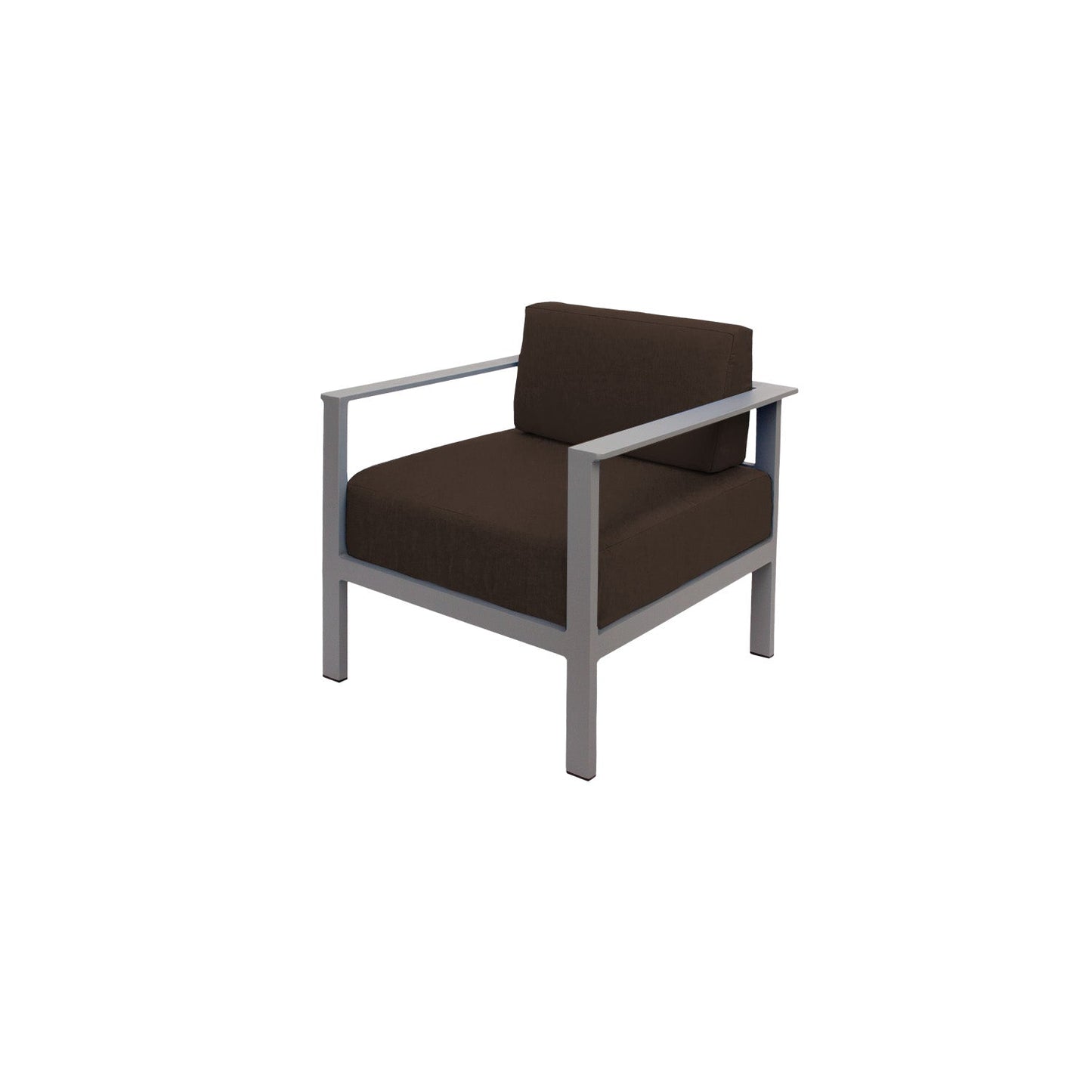 BFM Seating Belmar Armchair with Sunbrella cushions,Soft Gray Frame (BFM - PH6102SG) - SchoolOutlet