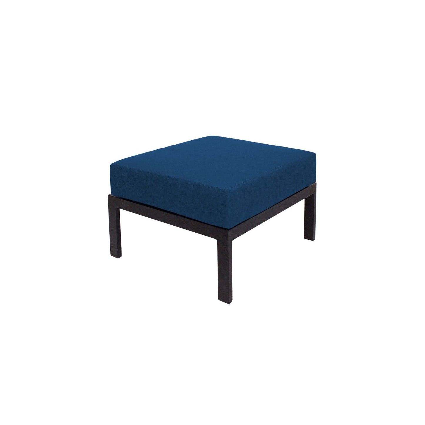 BFM Seating Belmar Outdoor Ottoman with Sunbrella Cushion, Sand Black Frame (BFM - PH6106BL) - SchoolOutlet