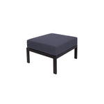 BFM Seating Belmar Outdoor Ottoman with Sunbrella Cushion, Sand Black Frame (BFM - PH6106BL) - SchoolOutlet