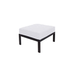BFM Seating Belmar Outdoor Ottoman with Sunbrella Cushion, Sand Black Frame (BFM - PH6106BL) - SchoolOutlet