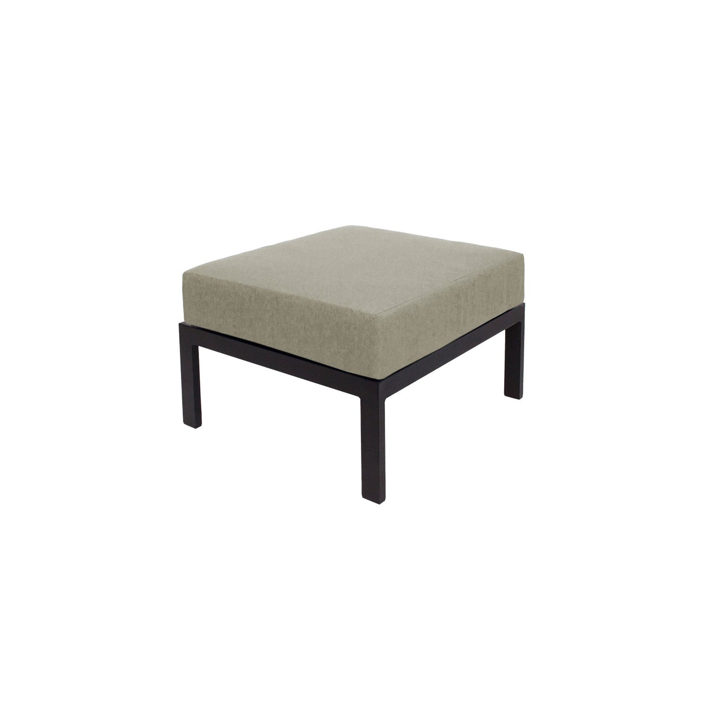 BFM Seating Belmar Outdoor Ottoman with Sunbrella Cushion, Sand Black Frame (BFM - PH6106BL) - SchoolOutlet