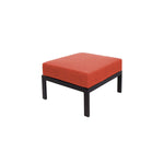 BFM Seating Belmar Outdoor Ottoman with Sunbrella Cushion, Sand Black Frame (BFM - PH6106BL) - SchoolOutlet