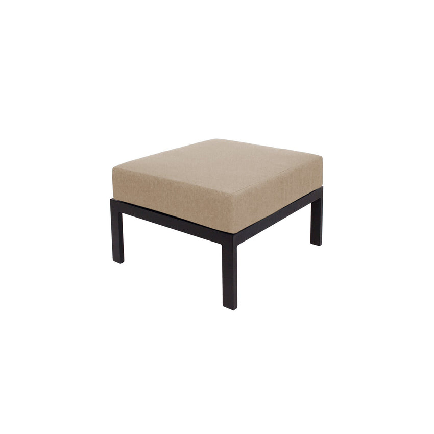 BFM Seating Belmar Outdoor Ottoman with Sunbrella Cushion, Sand Black Frame (BFM - PH6106BL) - SchoolOutlet