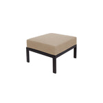 BFM Seating Belmar Outdoor Ottoman with Sunbrella Cushion, Sand Black Frame (BFM - PH6106BL) - SchoolOutlet