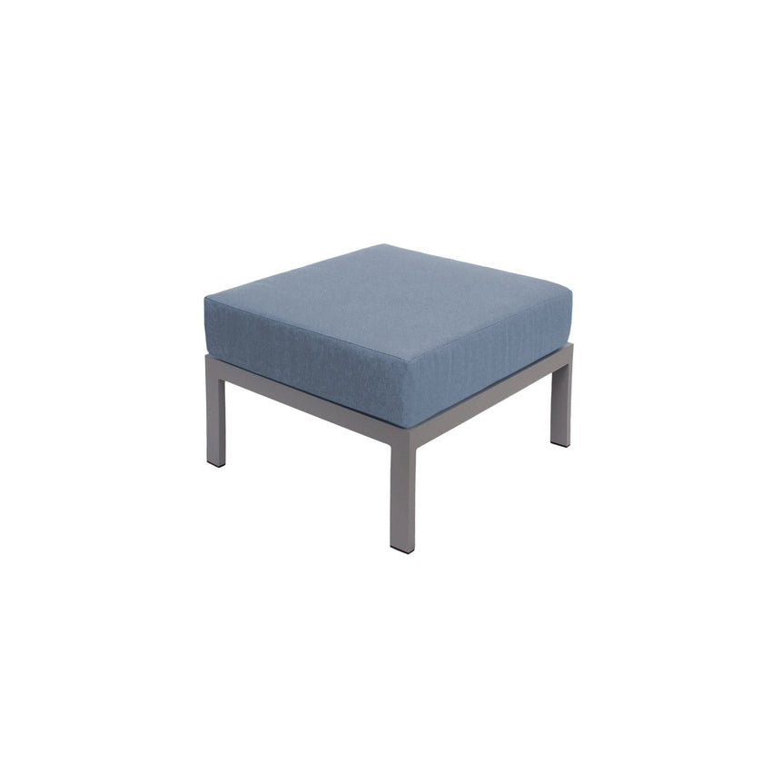 BFM Seating Belmar Outdoor Ottoman with Sunbrella Cushion, Soft Gray Frame (BFM - PH610SG) - SchoolOutlet