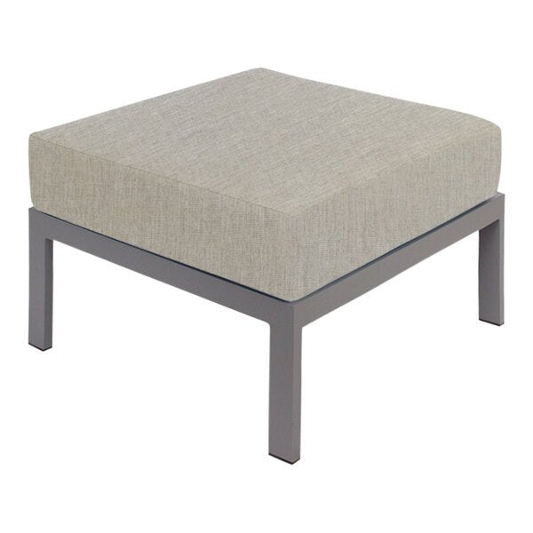 BFM Seating Belmar Outdoor Ottoman with Sunbrella Cushion, Soft Gray Frame (BFM - PH610SG) - SchoolOutlet