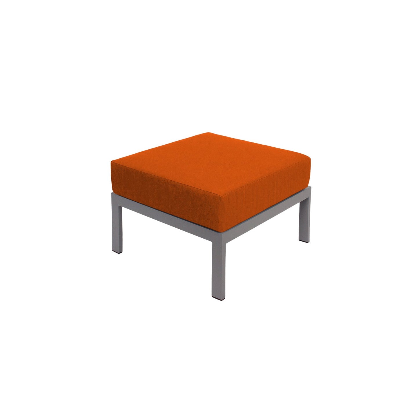 BFM Seating Belmar Outdoor Ottoman with Sunbrella Cushion, Soft Gray Frame (BFM - PH610SG) - SchoolOutlet