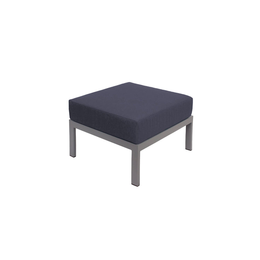 BFM Seating Belmar Outdoor Ottoman with Sunbrella Cushion, Soft Gray Frame (BFM - PH610SG) - SchoolOutlet