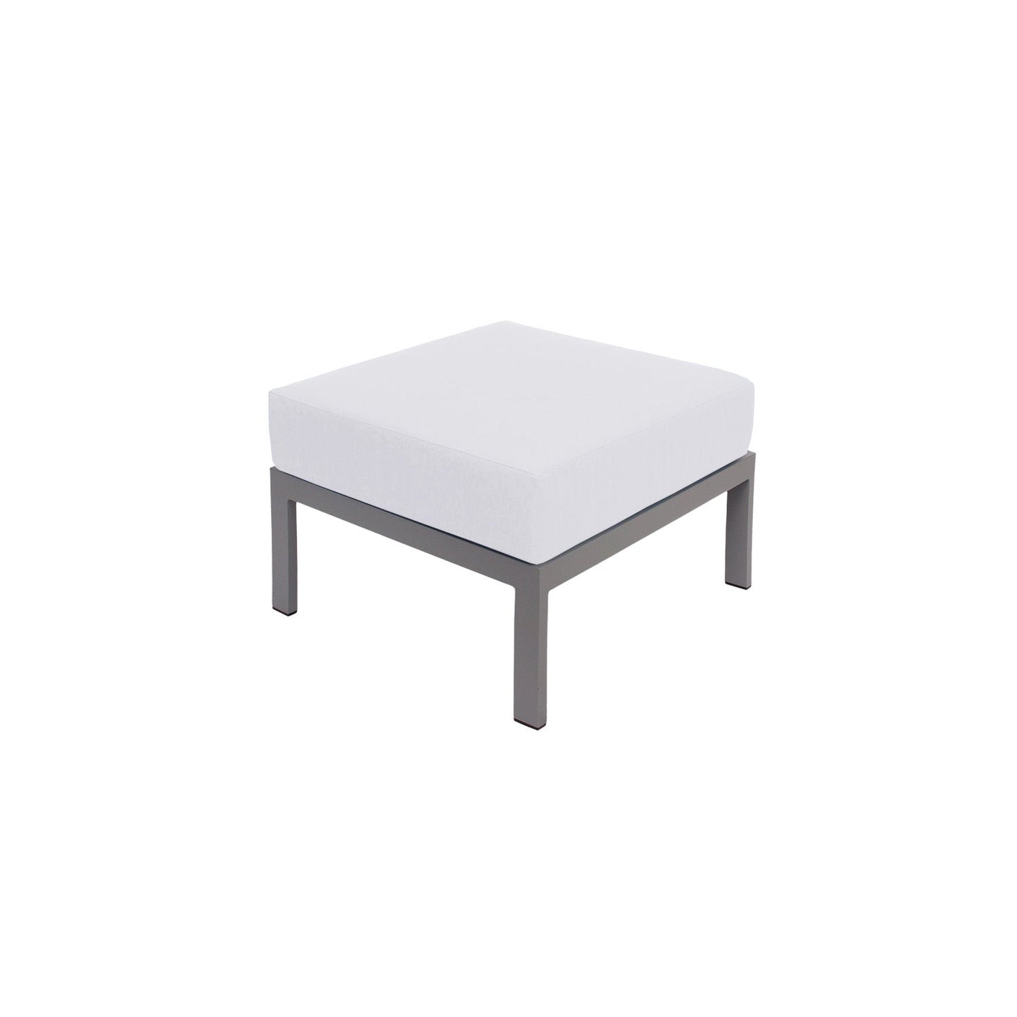 BFM Seating Belmar Outdoor Ottoman with Sunbrella Cushion, Soft Gray Frame (BFM - PH610SG) - SchoolOutlet