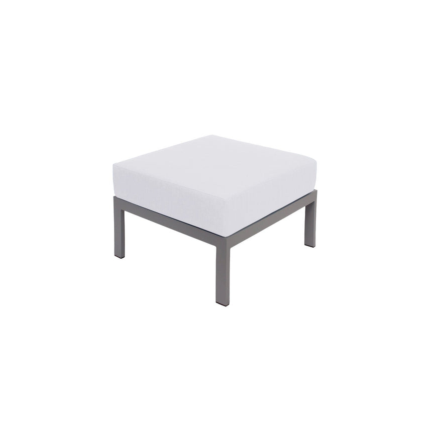 BFM Seating Belmar Outdoor Ottoman with Sunbrella Cushion, Soft Gray Frame (BFM - PH610SG) - SchoolOutlet