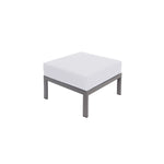 BFM Seating Belmar Outdoor Ottoman with Sunbrella Cushion, Soft Gray Frame (BFM - PH610SG) - SchoolOutlet