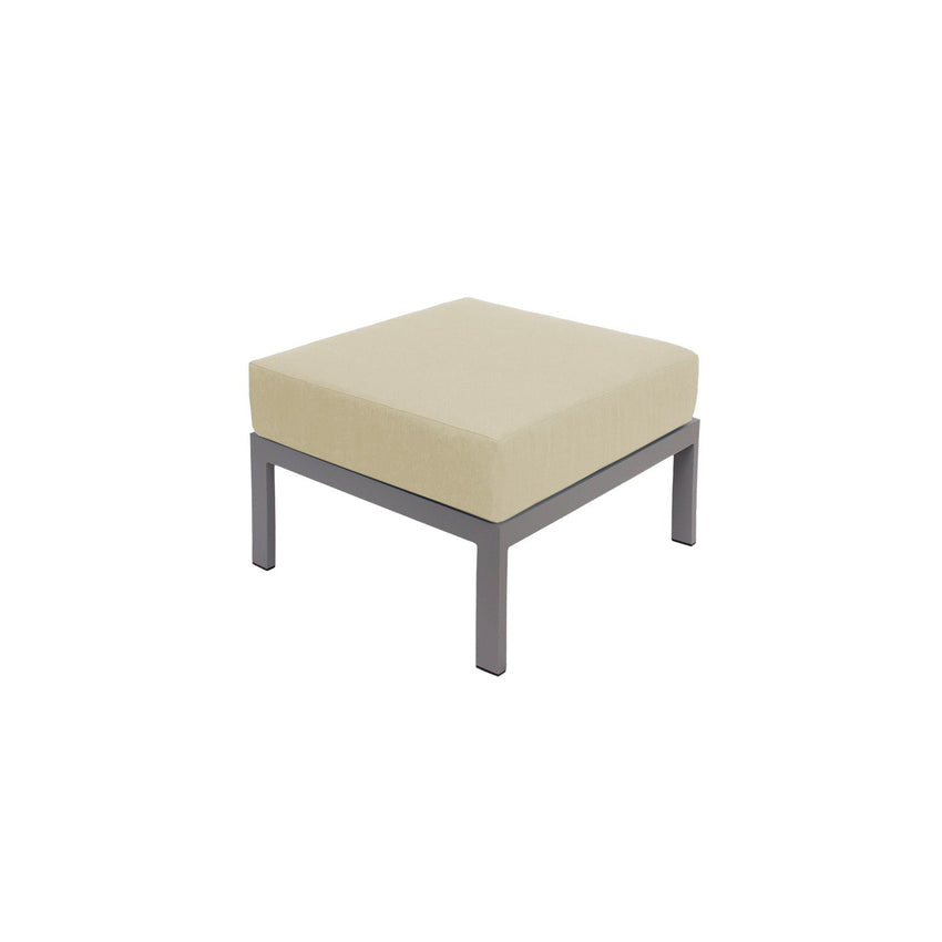BFM Seating Belmar Outdoor Ottoman with Sunbrella Cushion, Soft Gray Frame (BFM - PH610SG) - SchoolOutlet
