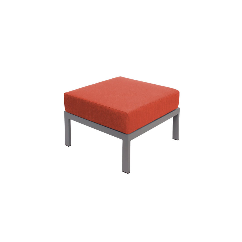 BFM Seating Belmar Outdoor Ottoman with Sunbrella Cushion, Soft Gray Frame (BFM - PH610SG) - SchoolOutlet