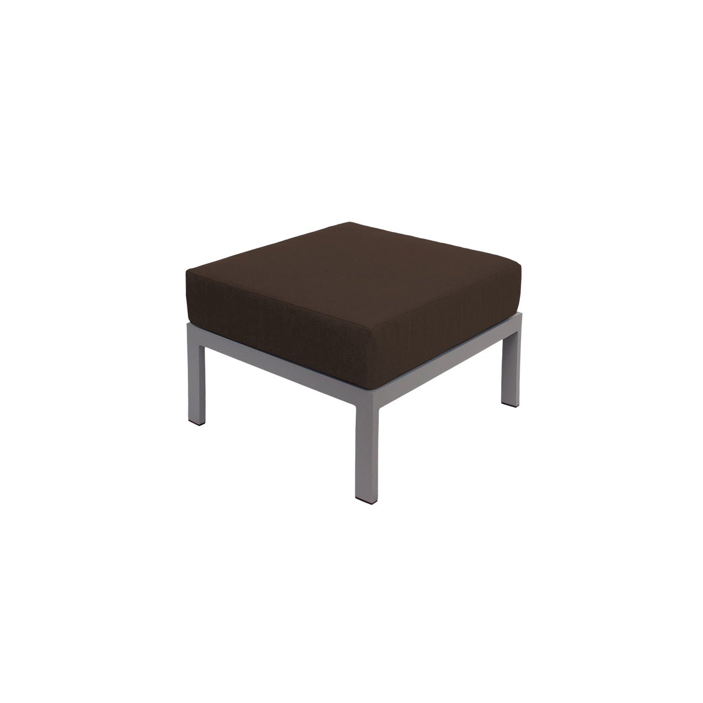 BFM Seating Belmar Outdoor Ottoman with Sunbrella Cushion, Soft Gray Frame (BFM - PH610SG) - SchoolOutlet