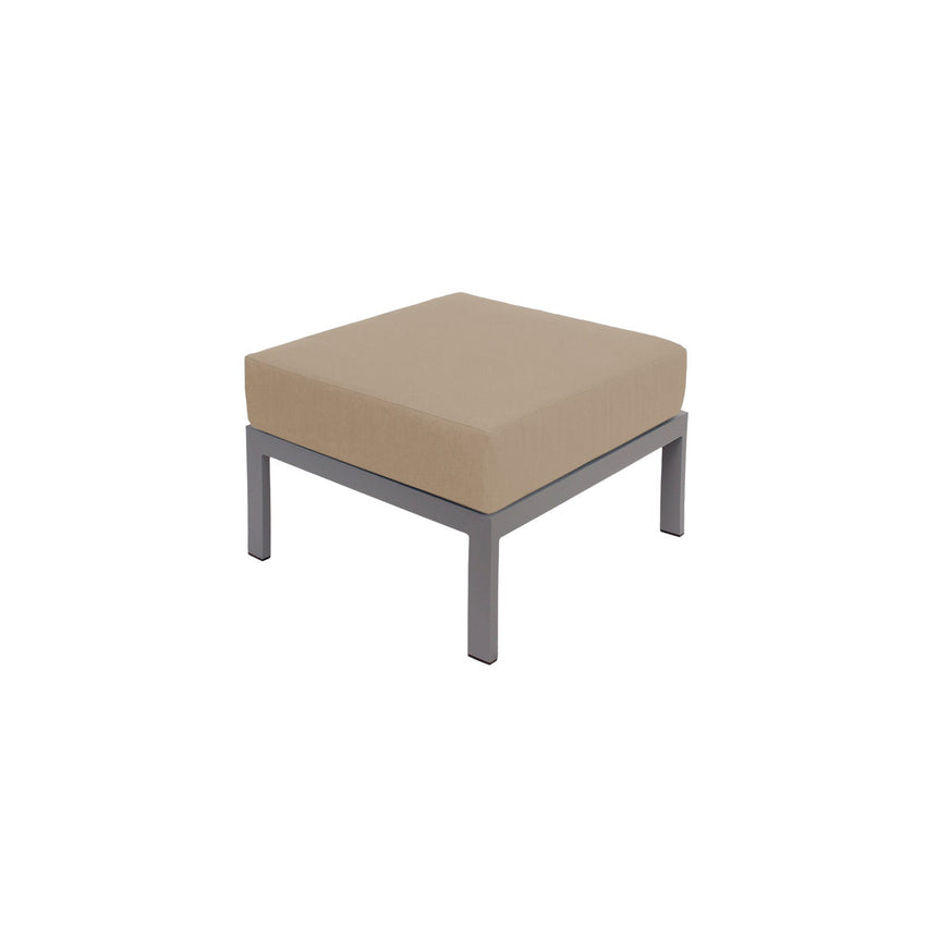BFM Seating Belmar Outdoor Ottoman with Sunbrella Cushion, Soft Gray Frame (BFM - PH610SG) - SchoolOutlet
