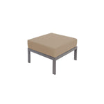 BFM Seating Belmar Outdoor Ottoman with Sunbrella Cushion, Soft Gray Frame (BFM - PH610SG) - SchoolOutlet