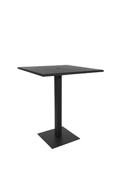 BFM Seating Beachcomber-Margate 32x32 Bar Height Table - Powder Coated Black - Umbrella Compatible - (BFM-PH3232T-MAR)
