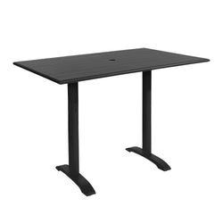 BFM Seating Beachcomber-Bali End 32x48 Bar Height Table - Powder Coated Black - (BFM-PHB3248T-BALI)