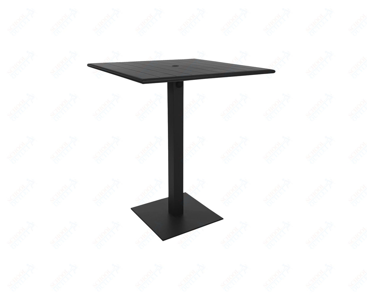 BFM Seating Beachcomber - Margate 36x36 Bar Height Table - Powder Coated - Umbrella Compatible - (BFM - PH3636T - MAR) - SchoolOutlet