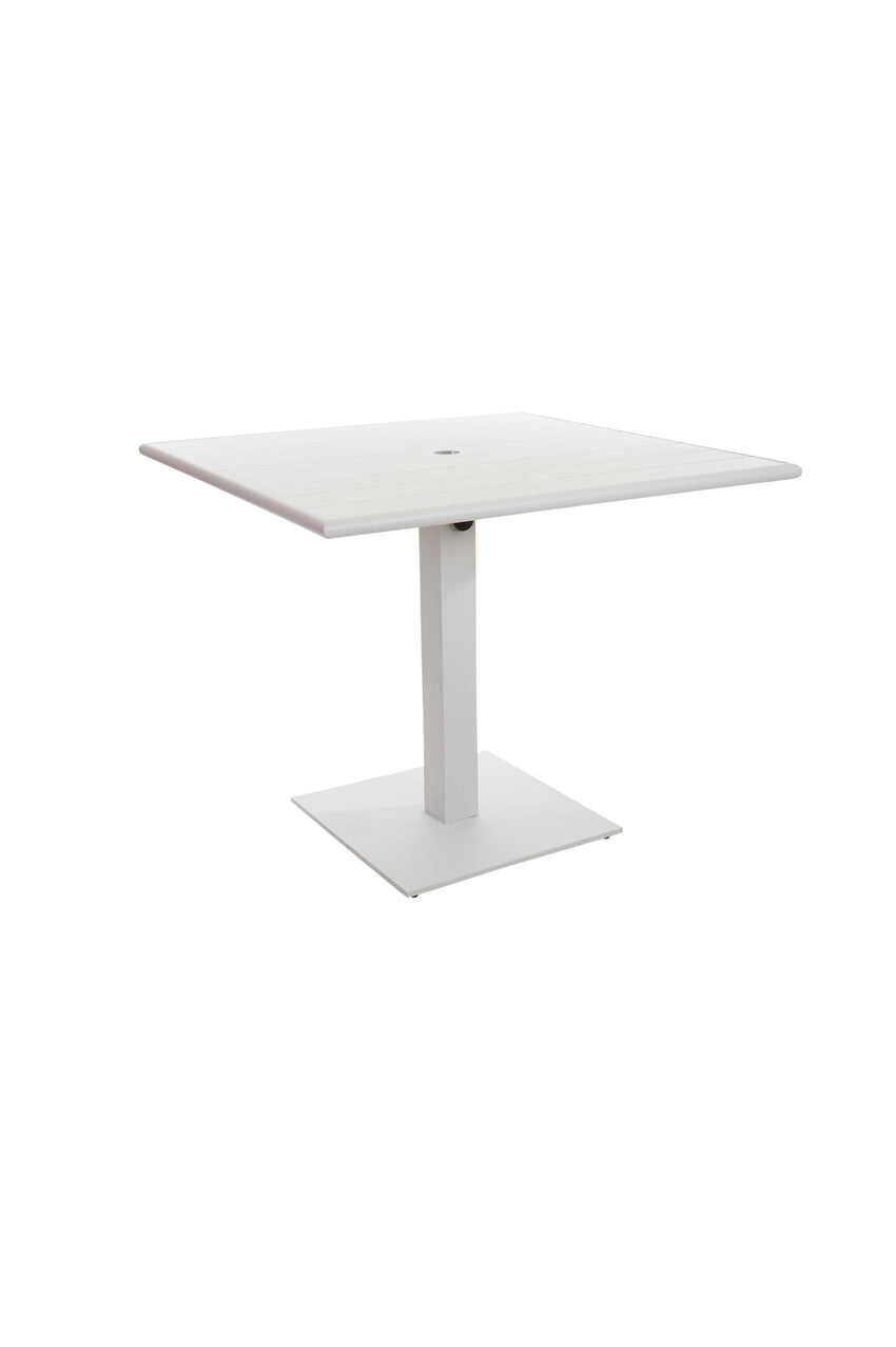 BFM Seating Beachcomber - Margate 36x36 Dining Height Table - Powder Coated - Umbrella Compatible - (BFM - PHB3636 - MAR) - SchoolOutlet