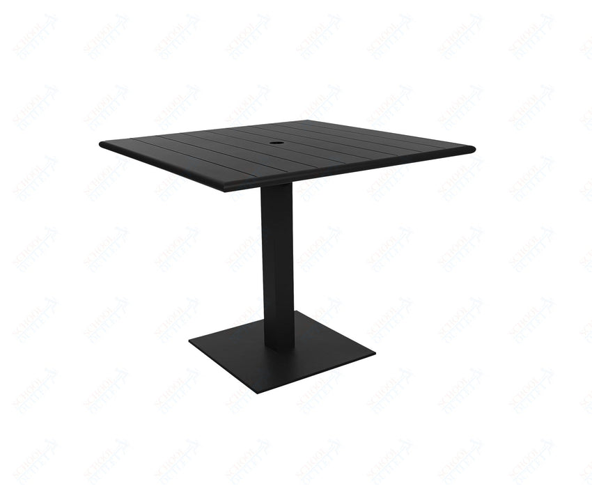 BFM Seating Beachcomber - Margate 36x36 Dining Height Table - Powder Coated - Umbrella Compatible - (BFM - PHB3636 - MAR) - SchoolOutlet