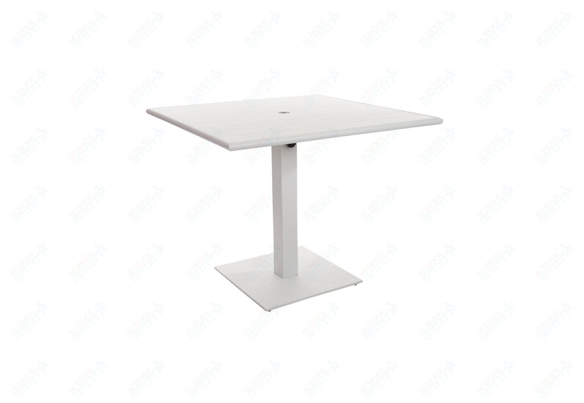 BFM Seating Beachcomber - Margate 36x36 Dining Height Table - Powder Coated - Umbrella Compatible - (BFM - PHB3636 - MAR) - SchoolOutlet