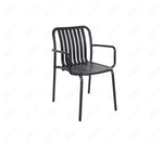 BFM Seating Key West - Vertical Slat Stacking Armchair - Powder Coated Aluminum - (BFM - PHKWAC) - SchoolOutlet