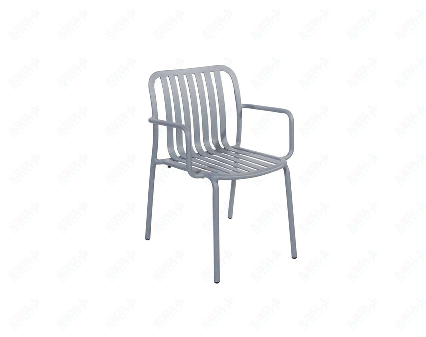 BFM Seating Key West - Vertical Slat Stacking Armchair - Powder Coated Aluminum - (BFM - PHKWAC) - SchoolOutlet