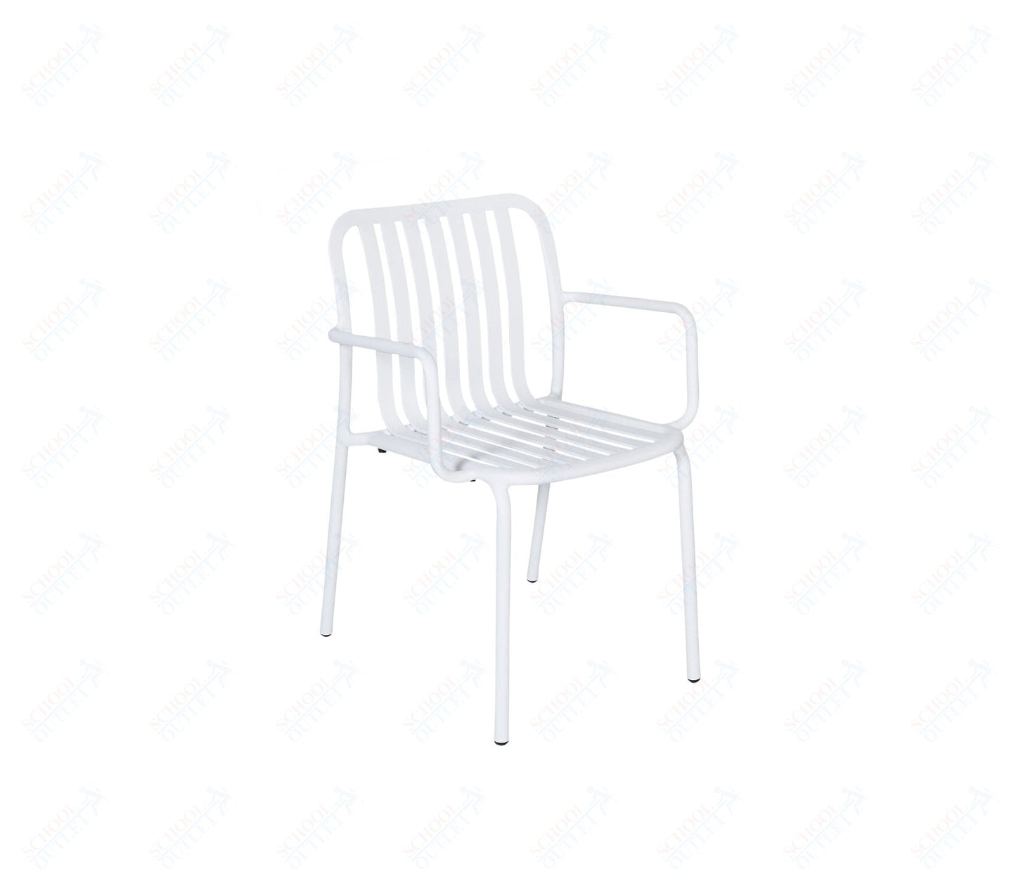 BFM Seating Key West - Vertical Slat Stacking Armchair - Powder Coated Aluminum - (BFM - PHKWAC) - SchoolOutlet
