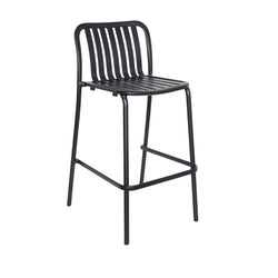 BFM Seating Key West - Vertical Slat Stacking Barstool - Powder Coated Aluminum - (BFM-PHKWBS)