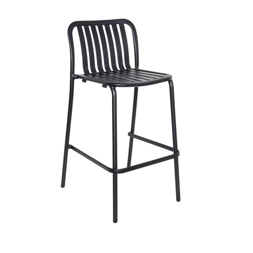 BFM Seating Key West - Vertical Slat Stacking Barstool - Powder Coated Aluminum - (BFM - PHKWBS) - SchoolOutlet