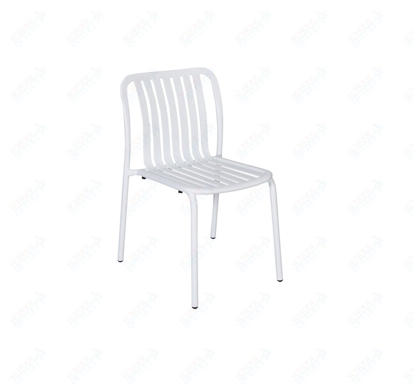 BFM Seting Key West - Vertical Slat Stacking Side Chair - Powder Coated Aluminum - (BFM - PHKWSC) - SchoolOutlet